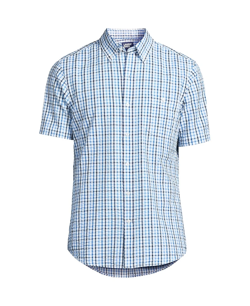 Lands' End Men's Short Sleeve Seersucker Shirt