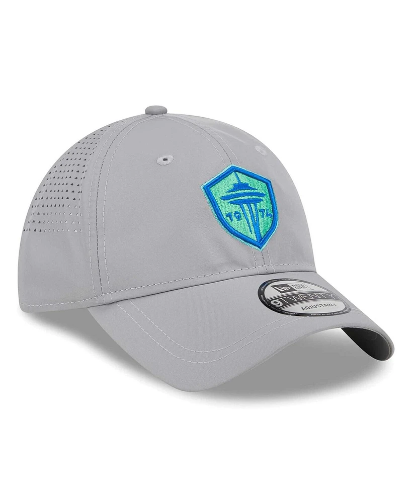 New Era Men's Gray Seattle Sounders Fc Active 9twenty Adjustable Hat