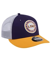 New Era Men's Purple Lsu Tigers Throwback Circle Patch 9fifty Trucker Snapback Hat