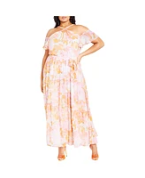 City Chic Plus Vera Print Maxi Dress