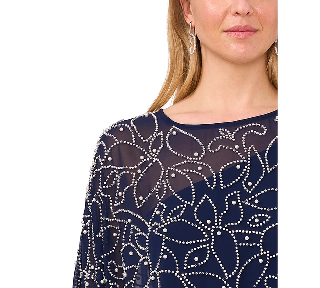 Msk Women's Embellished-Caplet Jersey Shift Dress | Westland Mall