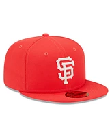 New Era Men's Red San Francisco Giants Lava Highlighter Logo 59fifty Fitted Hat