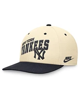 Nike Men's Cream/Navy New York Yankees Rewind Cooperstown Collection Performance Snapback Hat