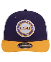 New Era Men's Purple Lsu Tigers Throwback Circle Patch 9fifty Trucker Snapback Hat