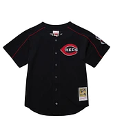 Mitchell Ness Men's Ken Griffey Jr. Black Cincinnati Reds Cooperstown Collection Authentic Mesh Batting Practice Jersey