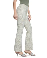 Guess Women's Suede Paisley Bootcut-Leg Pants