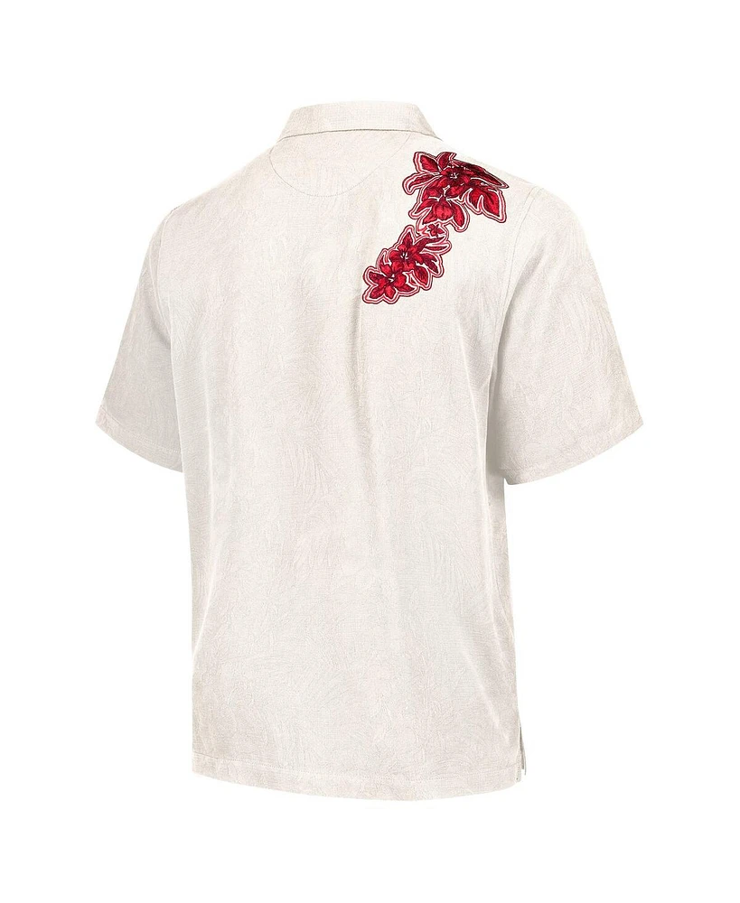 Tommy Bahama Men's Cream Kansas City Chiefs Hibiscus Camp Button-Up Shirt