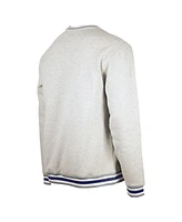 New Era Men's Heather Gray Chicago Cubs Throwback Classic Pullover Sweatshirt