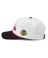 American Needle Men's White/Black Chicago Blackhawks Roscoe Washed Twill Adjustable Hat