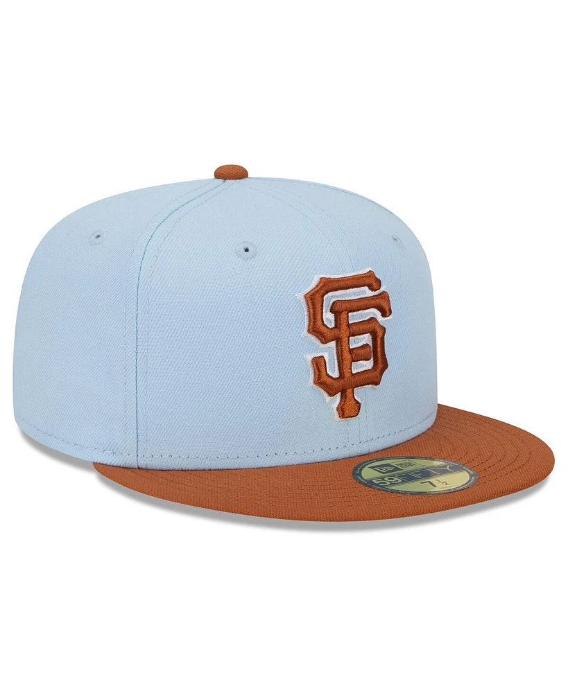 New Era Men's Light Blue/ San Francisco Giants Spring Color Basic Two-Tone 59Fifty Fitted Hat