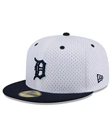New Era Men's White Detroit Tigers Throwback Mesh 59Fifty Fitted Hat