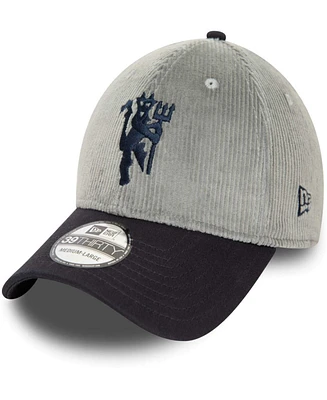 New Era Men's Gray Manchester United Corduroy 39Thirty Flex Hat