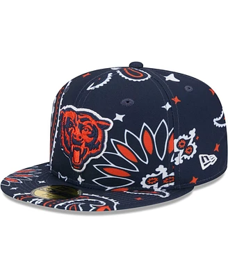 New Era Men's Navy Chicago Bears Paisley 59Fifty Fitted Hat
