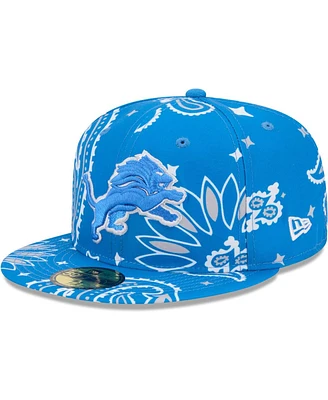 New Era Men's Blue Detroit Lions Paisley 59Fifty Fitted Hat