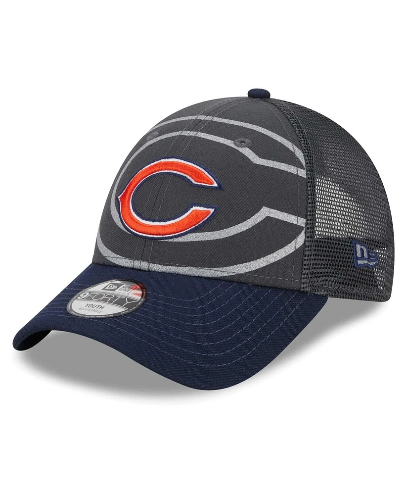 New Era Preschool Graphite/Navy Chicago Bears Reflect 9Forty Adjustable Hat