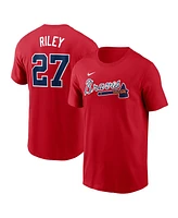 Nike Men's Austin Riley Red Atlanta Braves Fuse Name Number T-Shirt