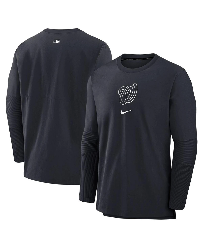 Nike Men's Navy Washington Nationals Authentic Collection Player Performance Pullover Sweatshirt