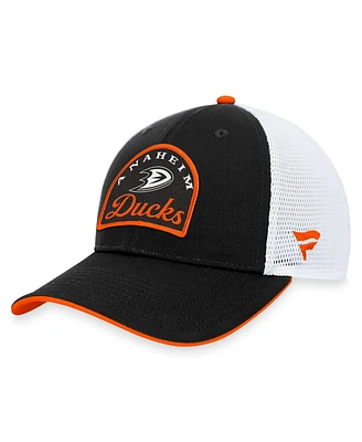 Fanatics Branded Men's Black/White Anaheim Ducks Fundamental Adjustable Hat