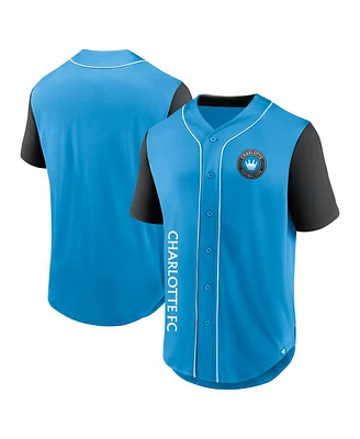 Fanatics Branded Men's Blue Charlotte Fc Balance Fashion Baseball Jersey