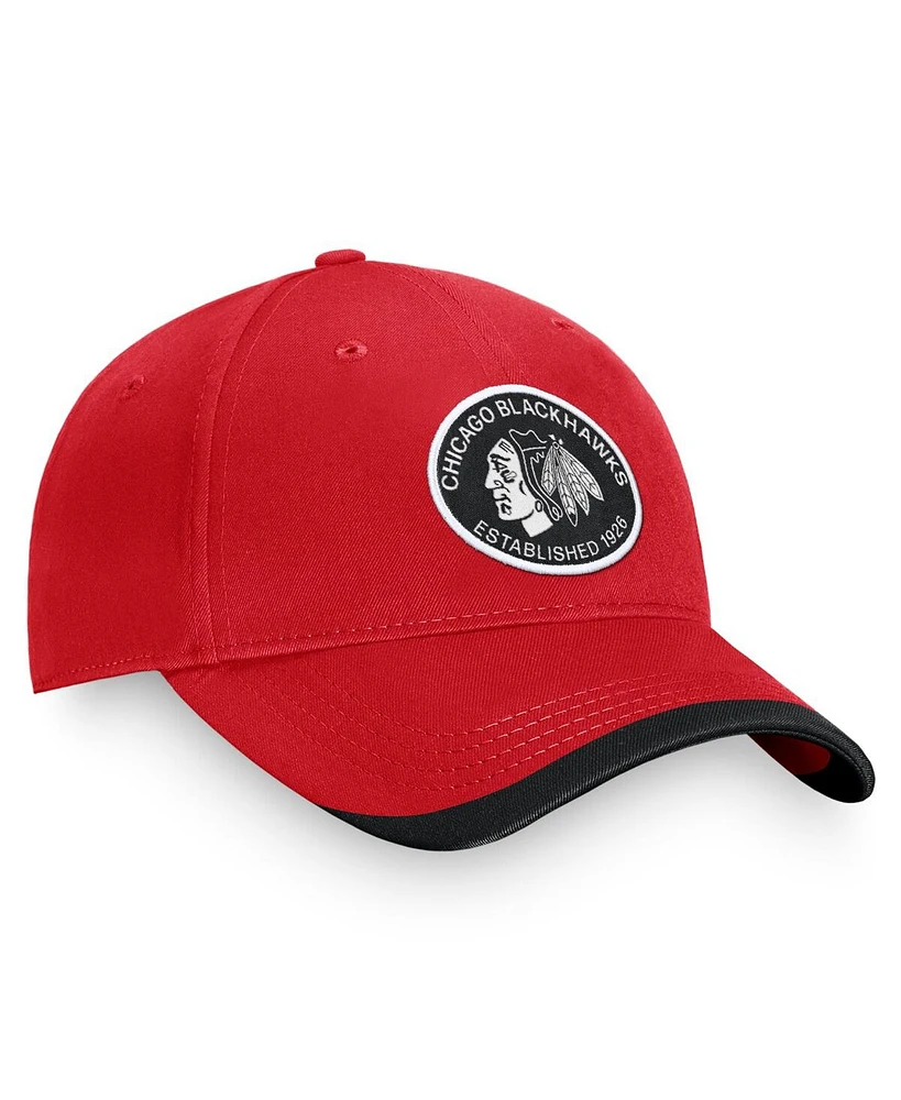 Fanatics Branded Men's Red Chicago Blackhawks Fundamental Adjustable Hat