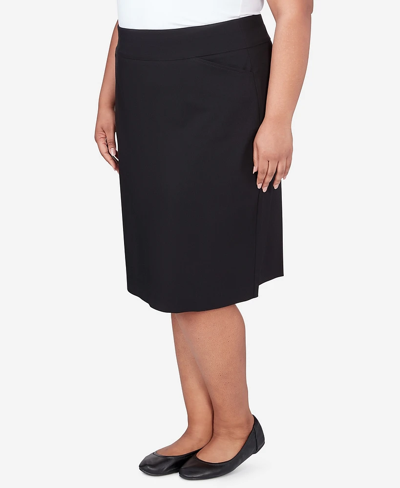 Alfred Dunner Plus Classic Stretch Waist Skirt