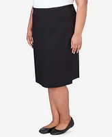 Alfred Dunner Plus Classic Stretch Waist Skirt