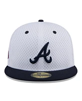 New Era Men's White Atlanta Braves Throwback Mesh 59Fifty Fitted Hat