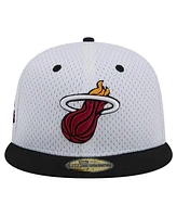 New Era Men's White/Black Miami Heat Throwback 2Tone 59Fifty Fitted Hat