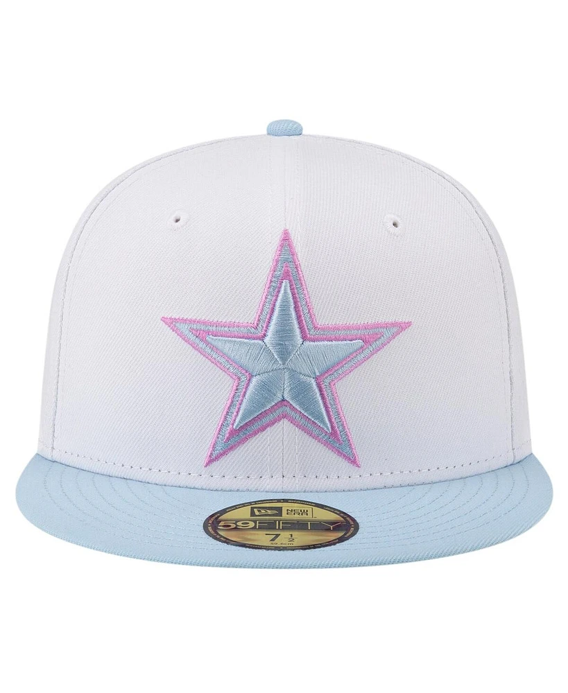 New Era Men's White/Light Blue Dallas Cowboys 2-Tone Color Pack 59Fifty Fitted Hat