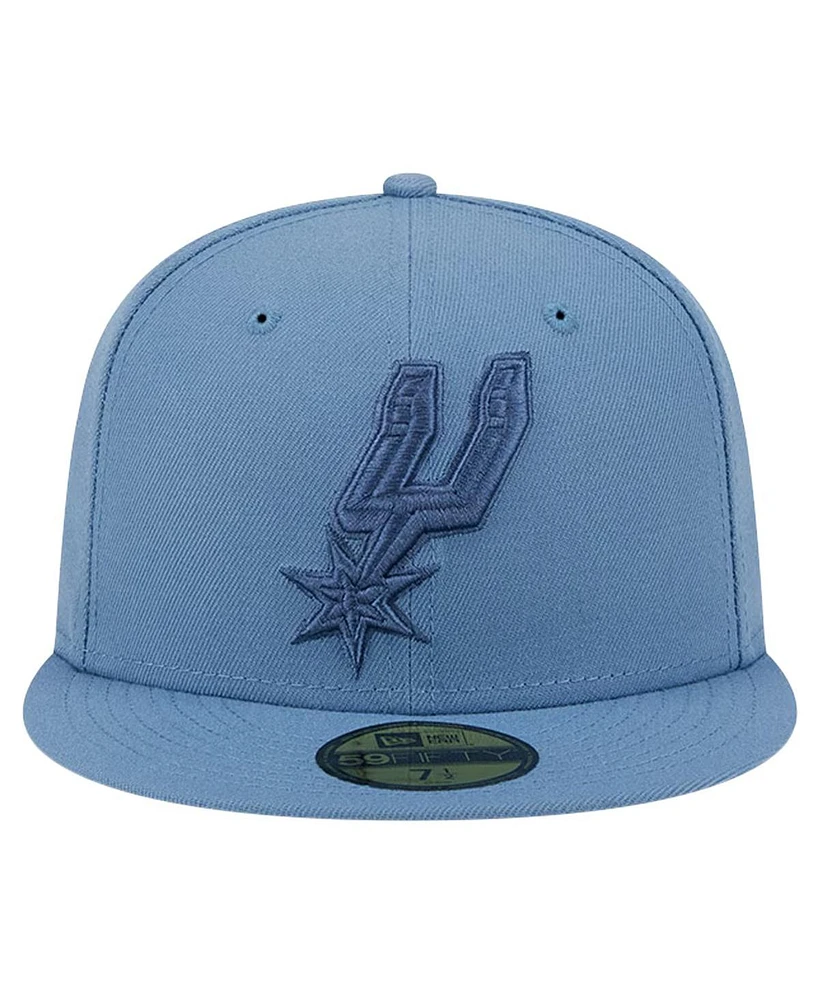 New Era Men's Blue San Antonio Spurs Color Pack Faded Tonal 59fifty Fitted Hat