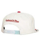 Mitchell Ness Men's White/Red Chicago Bulls Day 6 Snapback Hat