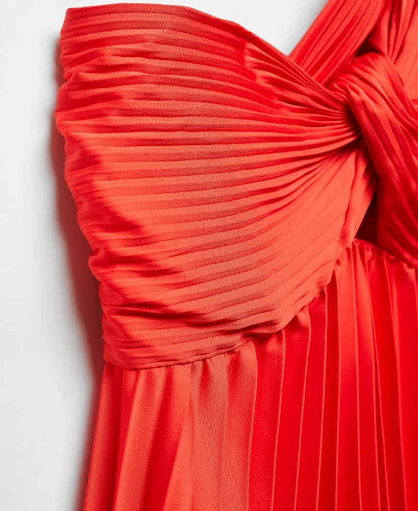 Mango Women's Asymmetrical Pleated Dress