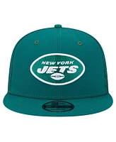 New Era Men's Green New York Jets Main Trucker 9Fifty Snapback Hat