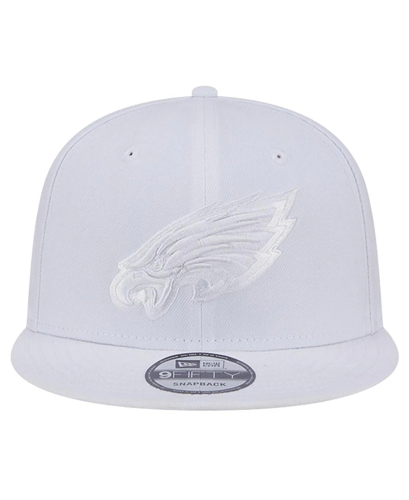 New Era Men's Philadelphia Eagles Main White on White 9Fifty Snapback Hat