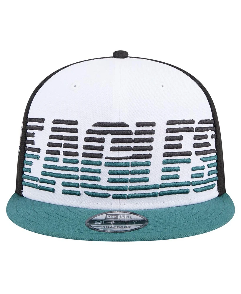 New Era Men's White/Midnight Green Philadelphia Eagles Throwback Space 9Fifty Snapback Hat