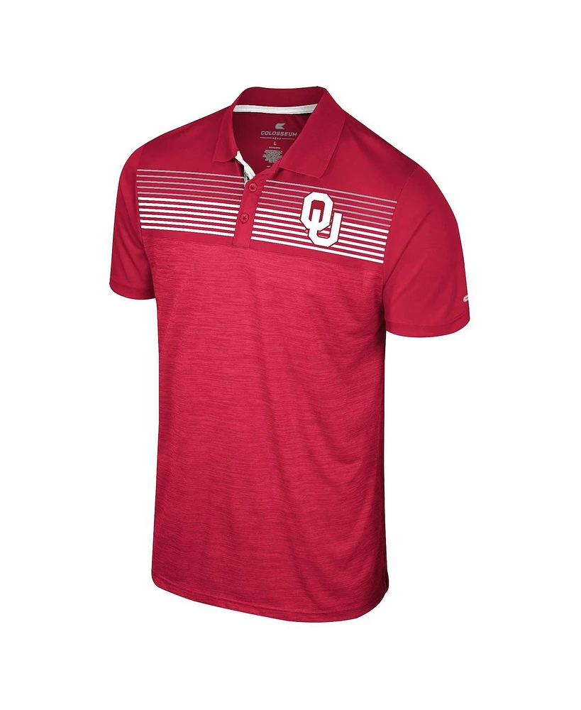 Colosseum Men's Crimson Oklahoma Sooners Langmore Polo