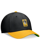 Nike Men's Black/Gold Pittsburgh Pirates Cooperstown Collection Rewind Swooshflex Performance Hat