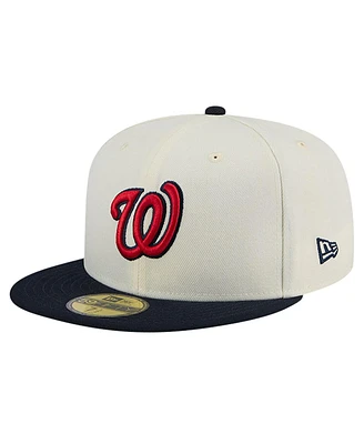 New Era Men's White Washington Nationals Evergreen Chrome 59Fifty Fitted Hat