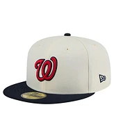 New Era Men's White Washington Nationals Evergreen Chrome 59Fifty Fitted Hat