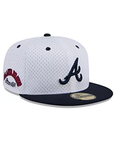 New Era Men's White Atlanta Braves Throwback Mesh 59Fifty Fitted Hat