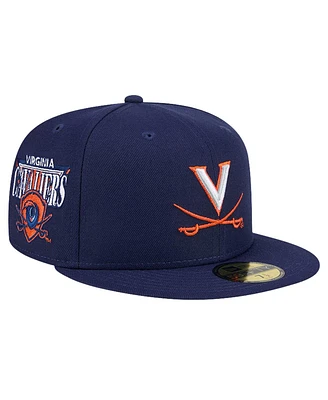 New Era Men's Navy Virginia Cavaliers Throwback 59Fifty Fitted Hat