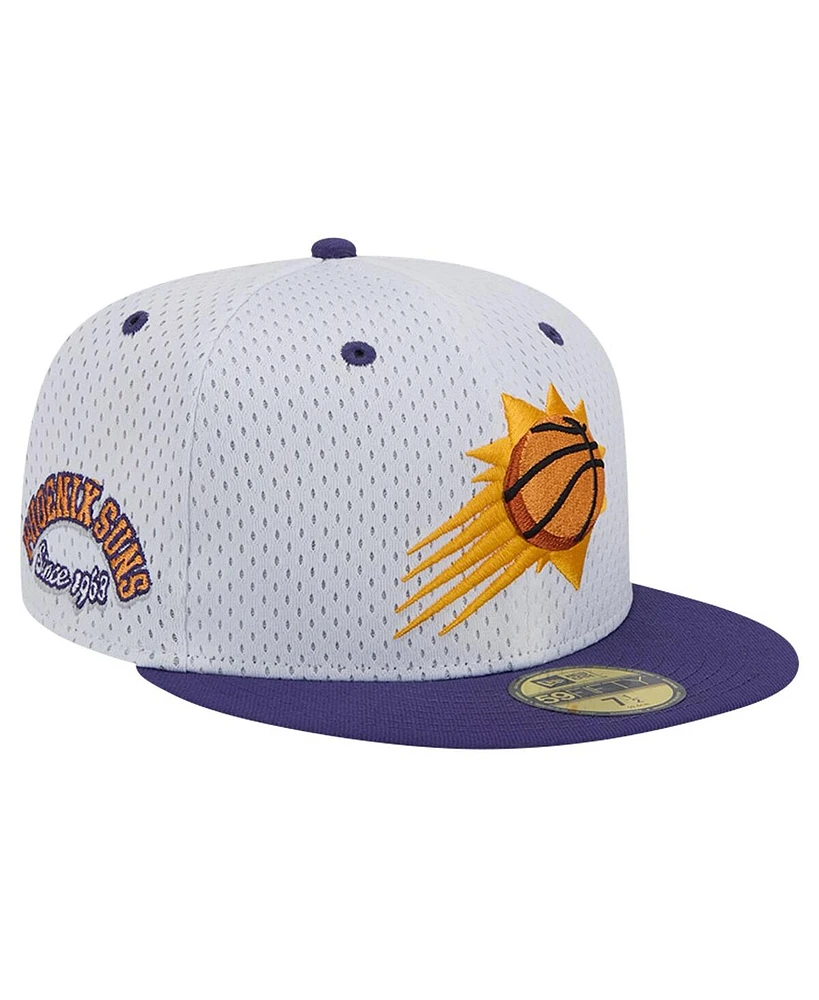 New Era Men's White/Purple Phoenix Suns Throwback 2Tone 59Fifty Fitted Hat