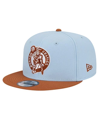 New Era Men's Light Blue/Brown Boston Celtics 2-Tone Color Pack 9Fifty Snapback Hat