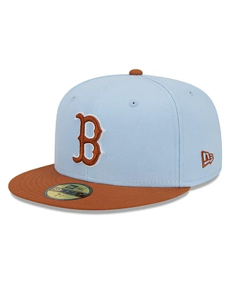 New Era Men's Light Blue/ Boston Red Sox Spring Color Basic Two-Tone 59Fifty Fitted Hat