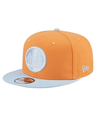 New Era Men's Orange/Light Blue Golden State Warriors 2-Tone Color Pack 9Fifty Snapback Hat