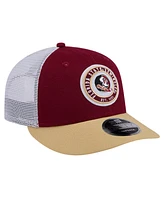New Era Men's Garnet Florida State Seminoles Throwback Circle Patch 9fifty Trucker Snapback Hat