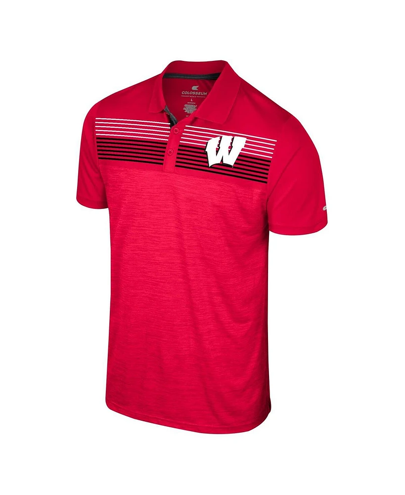 Colosseum Men's Red Wisconsin Badgers Big & Tall Langmore Polo