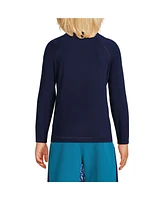 Lands' End Boys Chlorine Resistant Long Sleeve Mock Neck UPF50 Rash Guard