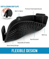 Zulay Kitchen Adjustable Clip On Silicone Pot Strainer For Most Pots & Pans