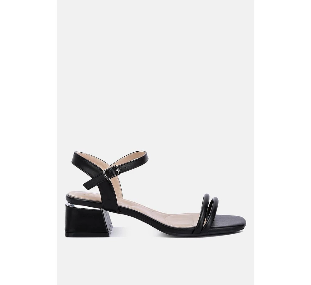 London Rag Sulein Ankle Strap Low Block Heels